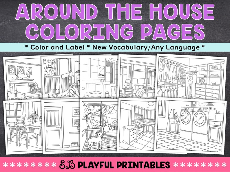 Around the House Coloring Pages, Coloring Pages for Kids, Labeling ...