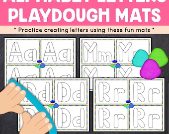 Playdough Activity Mats, Alphabet Practice Playdough Mats, Letter Formation Practice, Letter Builders, Fine Motor Skills Printables