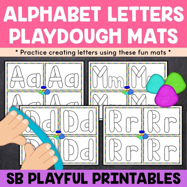 Playdough Activity Mats, Alphabet Practice Playdough Mats, Letter Formation Practice, Letter Builders, Fine Motor Skills Printables