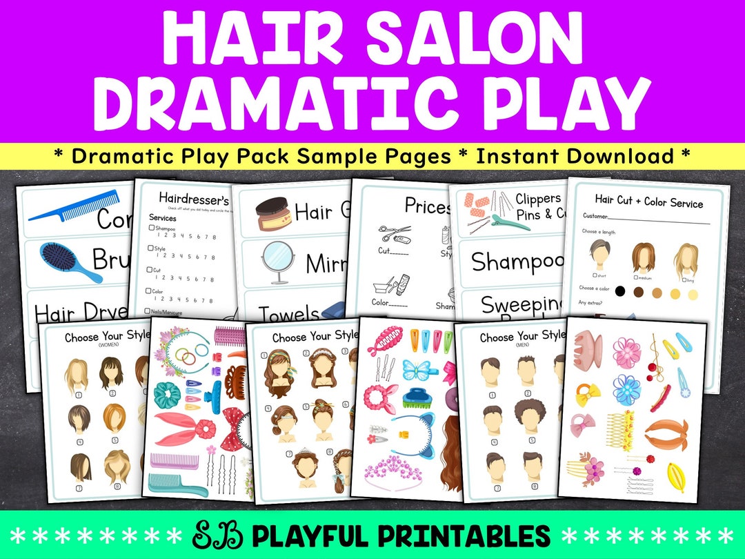Hair Salon Pretend Play Hair Salon Play Printables - Etsy