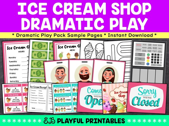 Ice Cream Shop Pretend Play Ice Cream Shop Play Printables | Etsy