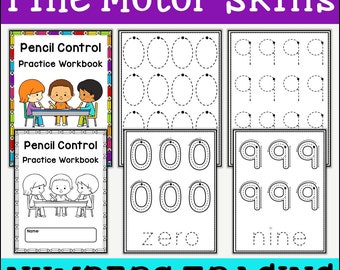 Tracing Practice Worksheets, Fine Motor Skills Practice, Pre-Writing Practice, Numbers 0-9 Practice Pages, Pencil Control for Early Writers