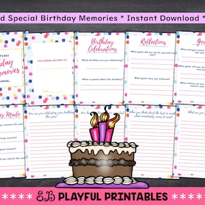 Birthday Memories Keepsake Journal, Reflections Journal, DIY Birthday ...