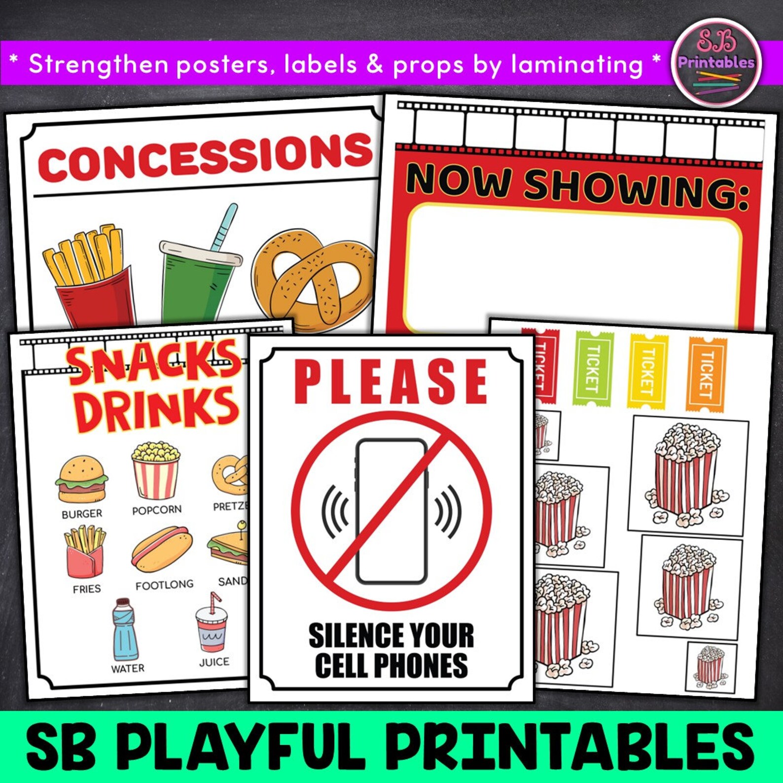Movie Theater Pretend Play, Movie Theater Play Printables, Home School