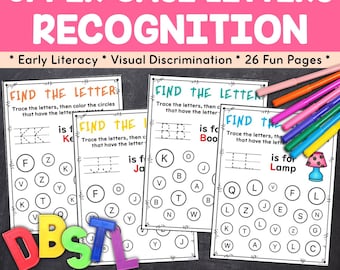 Upper Case Letter Recognition Printables, Alphabet Printables and Worksheets for Preschool, Find the Letter Alphabet Practice for Kids