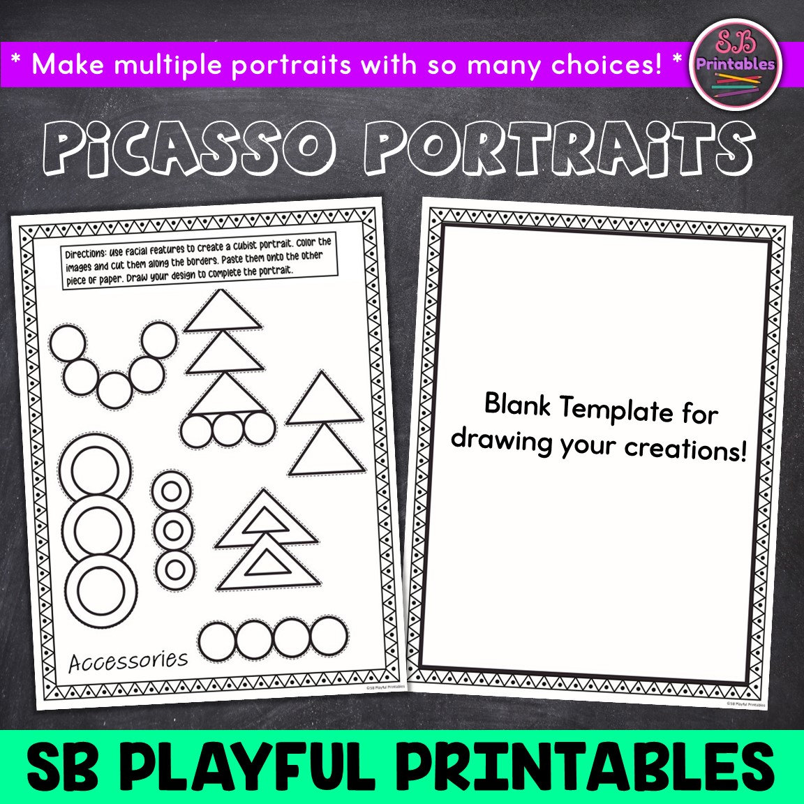 Printable Picasso Portraits Art for Kids, Picasso Portrait Templates ...