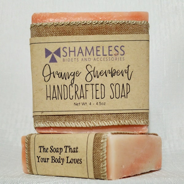 Orange Sherbert Organic Natural Vegan CrueltyFree Shea Butter Soap with Essential Oils