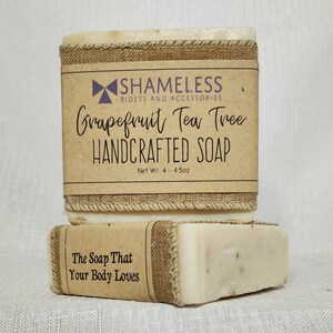 Grapefruit Tea Tree Soap Organic Natural Plant Based Vegan CrueltyFree Shea Butter Bar Soap with Essential Oils Sustainably Sourced