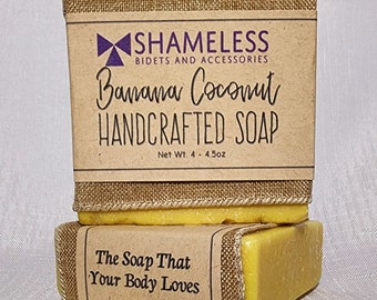 Banana Coconut Organic Natural Vegan CrueltyFree Shea Butter Soap with Essential Oils