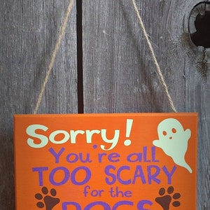 Do Not Knock No Trick or Treating Dogs Will Bark Halloween Glow in the Dark Door Sign image 2