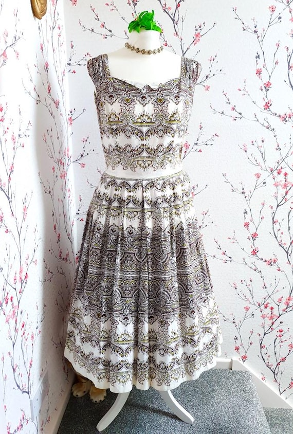 vintage cotton day dress Darling 1960's Pale Pink Eyelet Cotton Day Dress / Sz S Xtabay Vintage