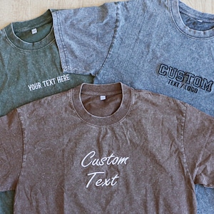 Custom T Shirt Personalized Embroidered T-Shirts Embroidered Tee Vintage Top Embroidered Tshirt Gift for Him Personalized Gifts