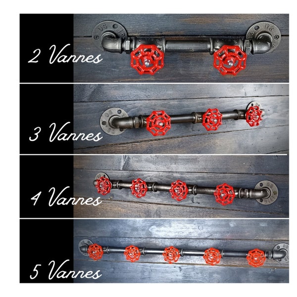 Industrial wall-mounted metal coat rack. Available in version 2, 3, 4 or 5 hooks. Industrial interior decoration.