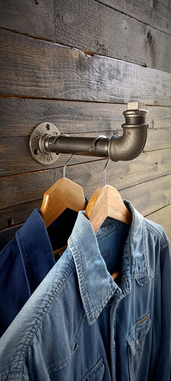 Wall-mounted Clothing Rack, Industrial Metal Hook. Wall Wardrobe Interior  Dressing Room Fittings, Cast Iron and Steel Coat Racks 