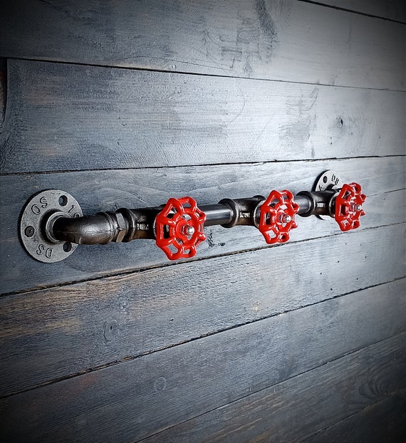 Industrial Wall Coat Rack. Coat Hooks Hooks. Industrial Vintage Steampunk Interior Decoration. Indoor Furniture Entrance Etsy