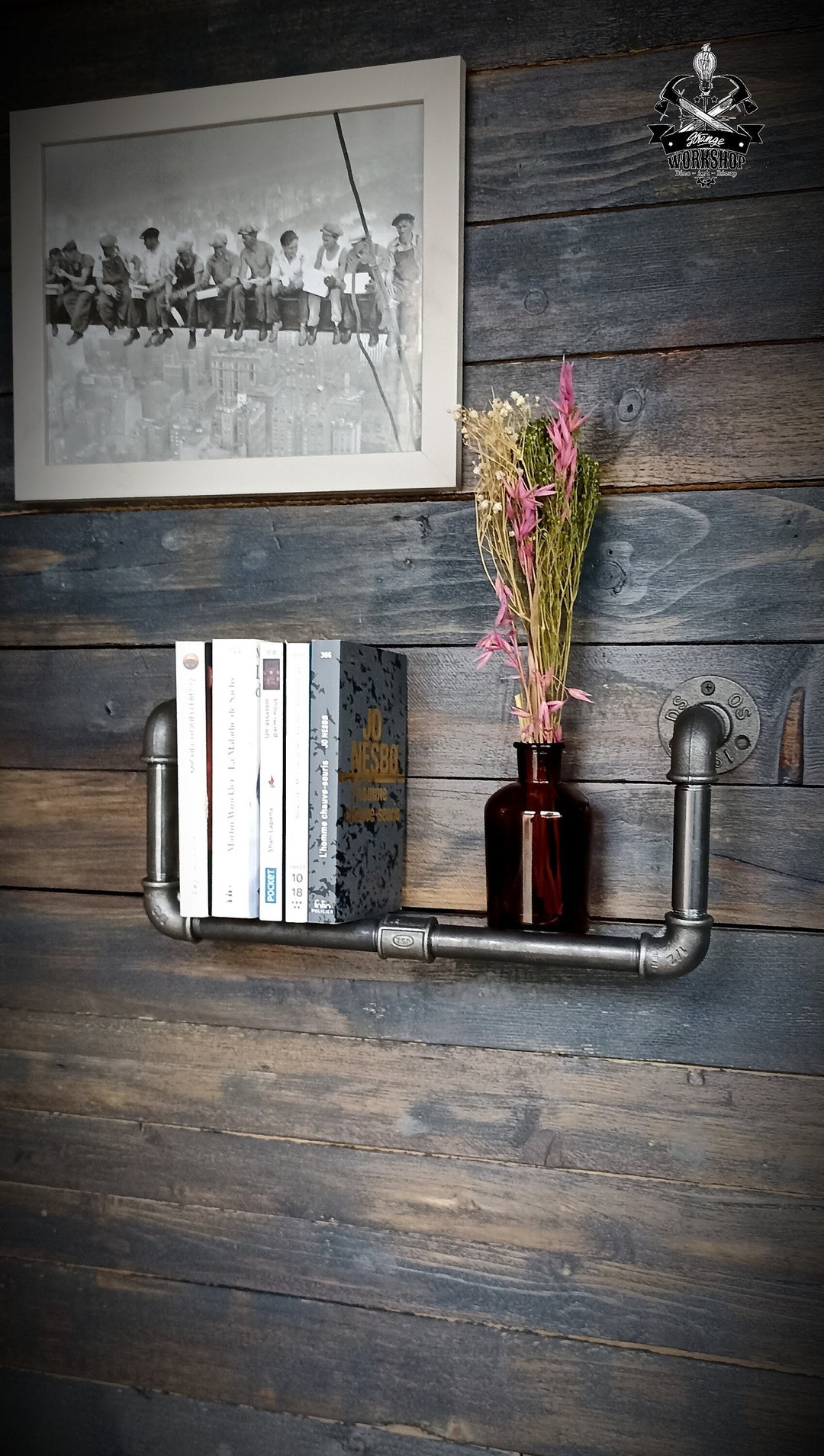 Industrial Metal Wall Shelf. Wall Bookcase for Paperbacks Etsy
