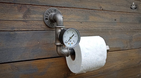 Dérouleur papier toilette industriel. Porte rouleaux WC original,  Décoration d'intérieur vintage, Plomberie, robinet laiton -  France