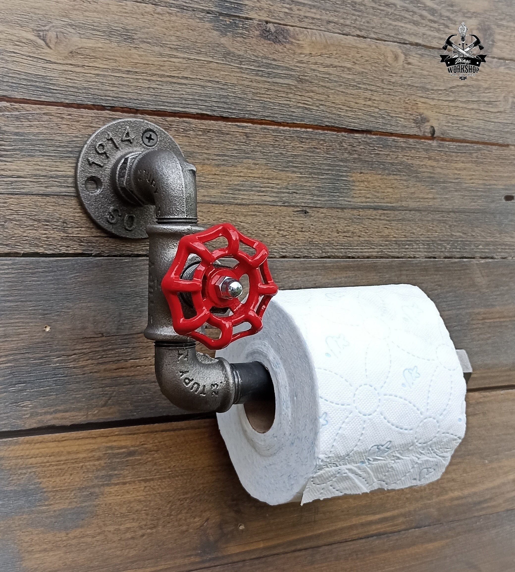 Dérouleur de papier toilette mural. Porte rouleau WC métal industriel.  Décoration d'intérieur pour toilette et salle de bain -  France