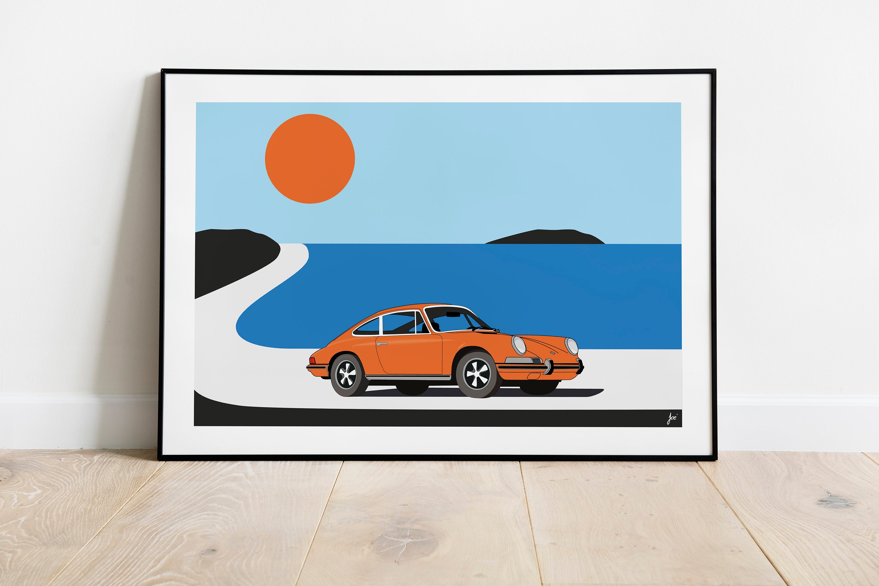 Affiche Porsche 911 de 1970 - Voiture Collection Vintage Par Color Ta Com