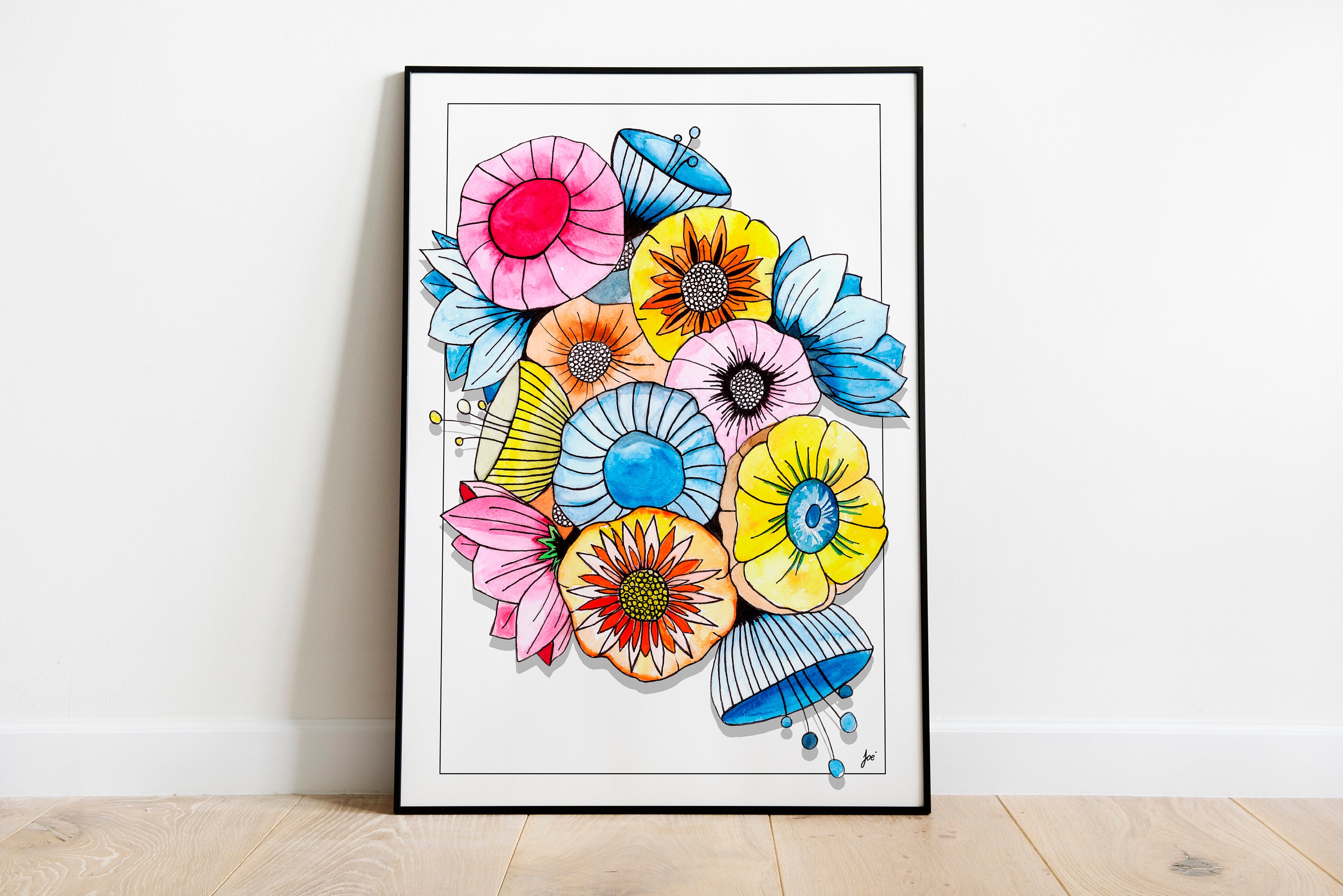 Affiche Aquarelle - Fleurs Colorées Par Color Ta Com