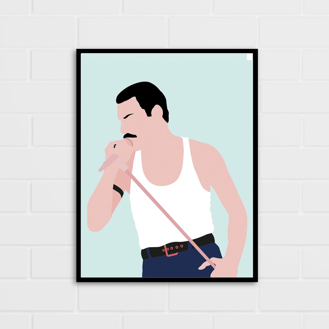 Freddie Mercury Poster Minimal Wall Art Print Multiple Etsy