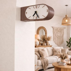 Double-sided 3D printed wall clock, modern and original design, a wall decoration for living room, kitchen or office