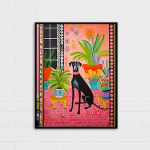 Floral Greyhound Art Print | Greyhound Gift | Dog Lover Gift | Multiple Sizes