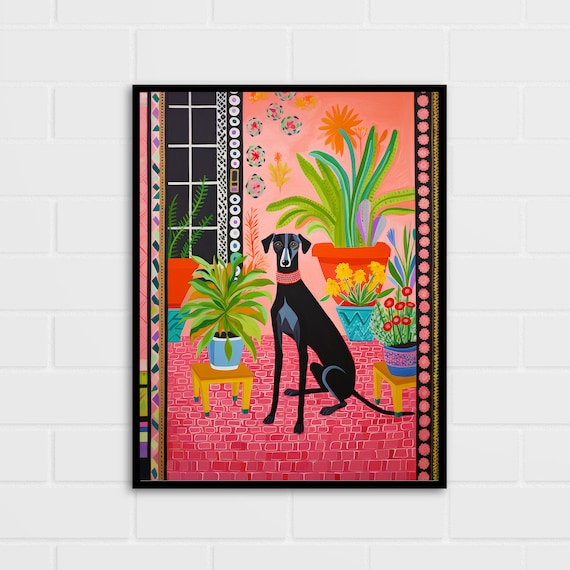 Floral Greyhound Art Print | Greyhound Gift | Dog Lover Gift | Multiple Sizes