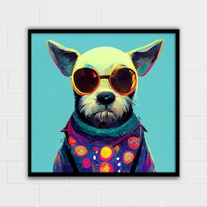 Groovy Terrier Print | Animal Print | Dog Wall Art | Multiple Sizes