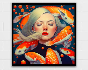 Koi Carp Dreams Art Print | Ocean Art | Multiple Sizes