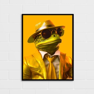 Dappa Frog Portrait | Frog Art Print | Frog Gift | Multiple Sizes