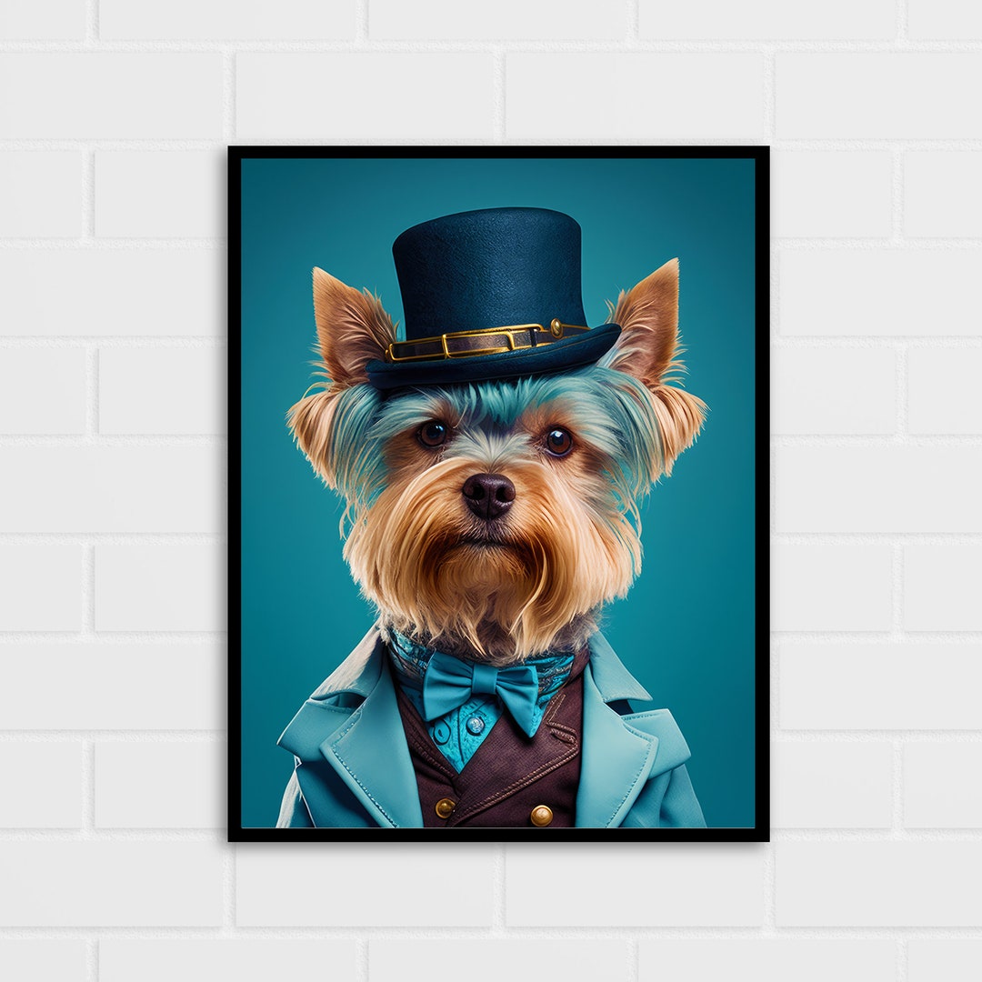 Posh Yorkshire Terrier Portrait Dog Lover Gift Multiple Sizes Etsy
