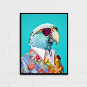 Funny Parrot Portrait | Parrot Art Print | Home Decor | Multiple Sizes