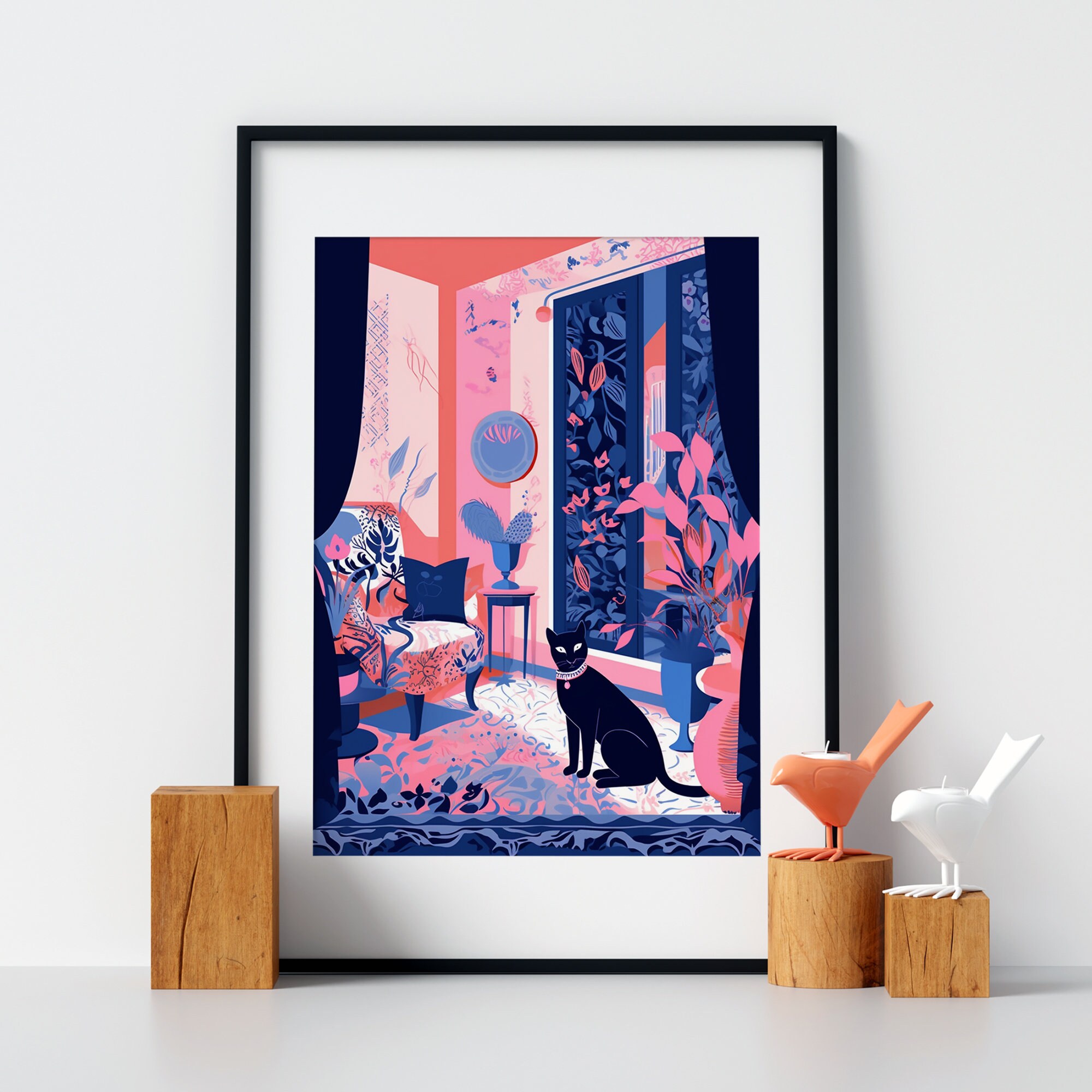 Cat Illustration Art Print | Cat Lover Gift | Multiple Sizes - Etsy