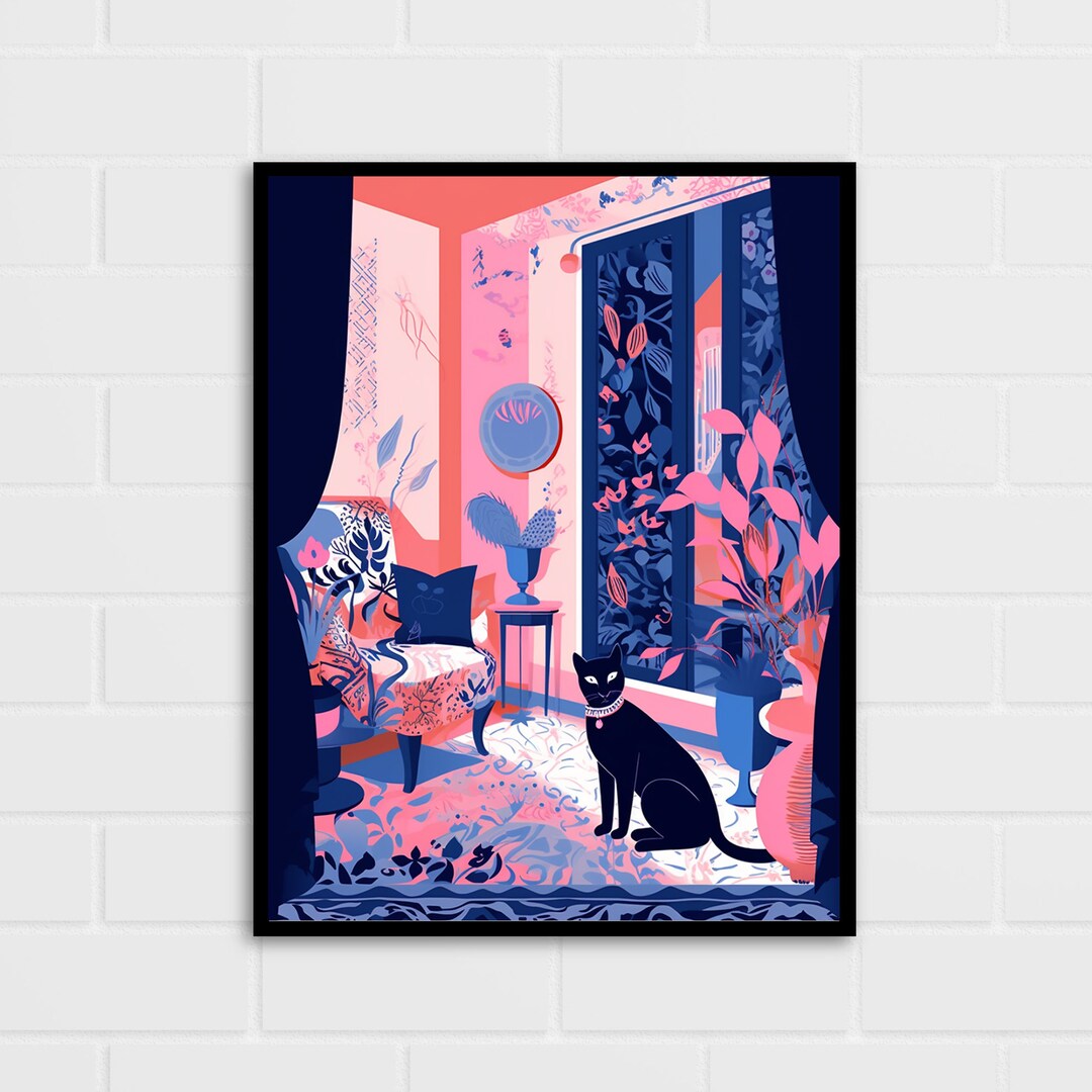 Cat Illustration Art Print | Cat Lover Gift | Multiple Sizes - Etsy