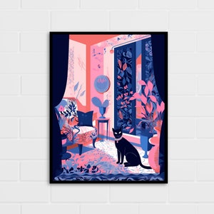 Cat Illustration Art Print | Cat Lover Gift | Multiple Sizes
