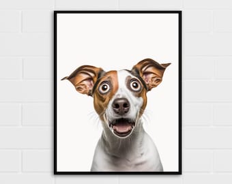 Surprised Jack Russell Art Print | Dog Lover Gift | Multiple Sizes