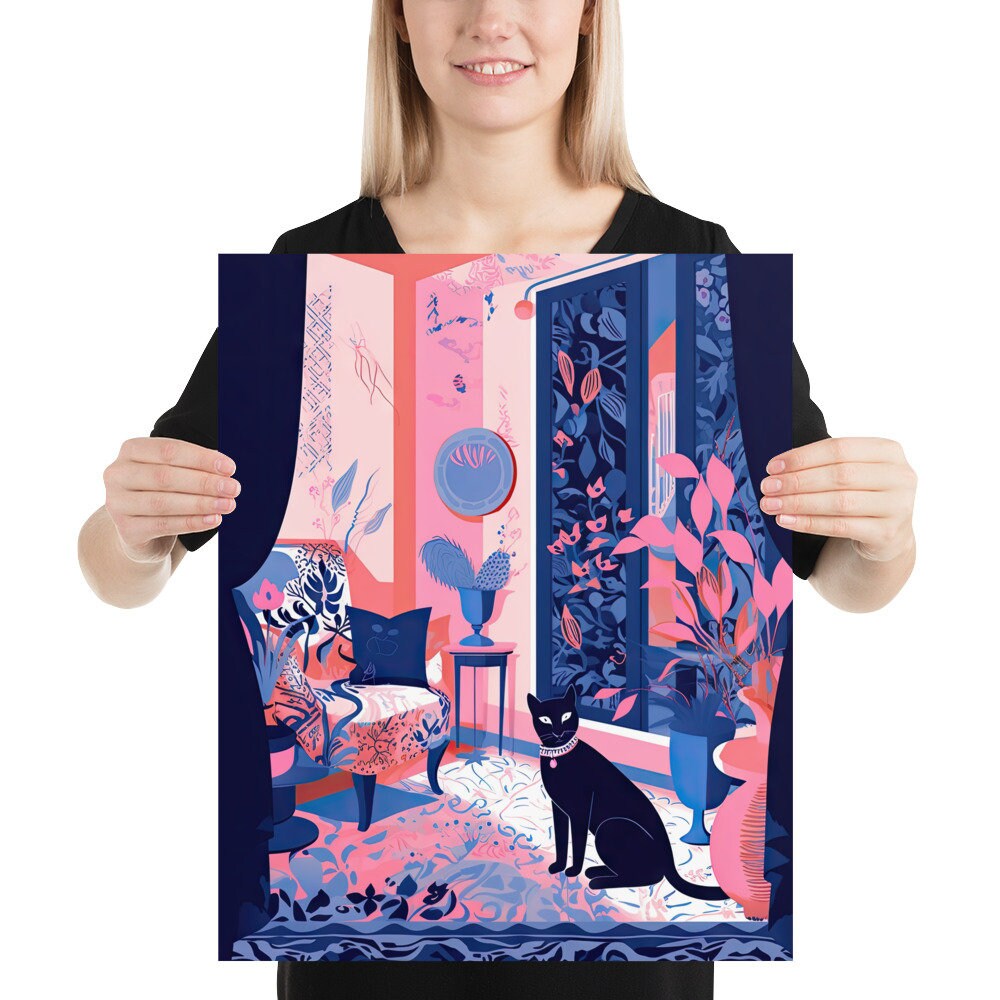 Cat Illustration Art Print Cat Lover Gift Multiple Sizes - Etsy