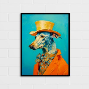 Posh Greyhound Art Print | Dog Lover Gift | Greyhound Gift | Multiple Sizes