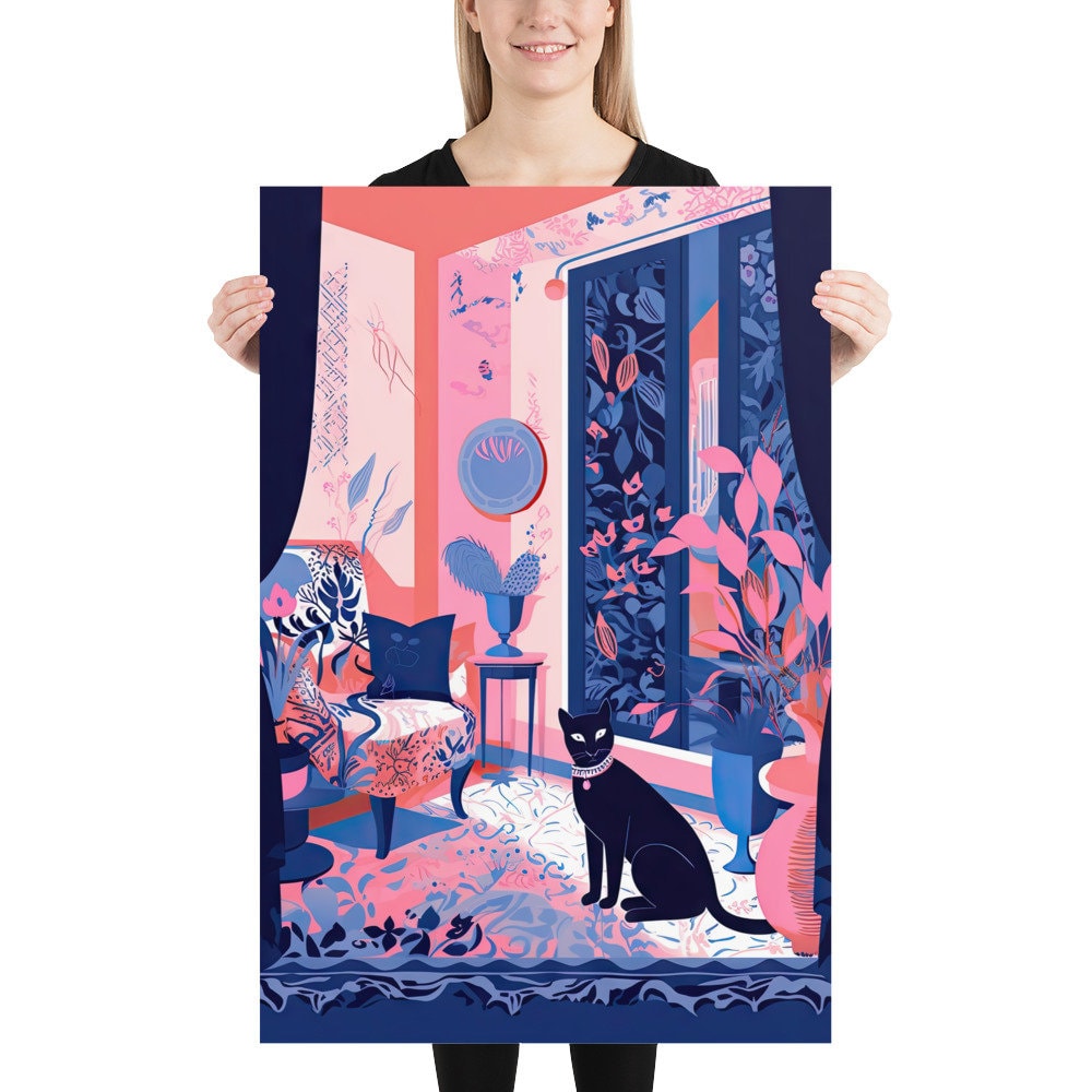 Cat Illustration Art Print Cat Lover Gift Multiple Sizes - Etsy