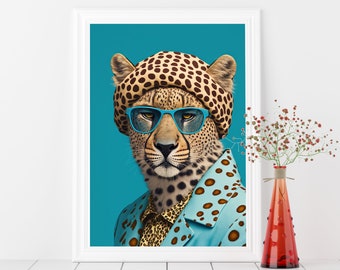 Arte de retrato de guepardo / Arte de pared imprimible / Descarga digital