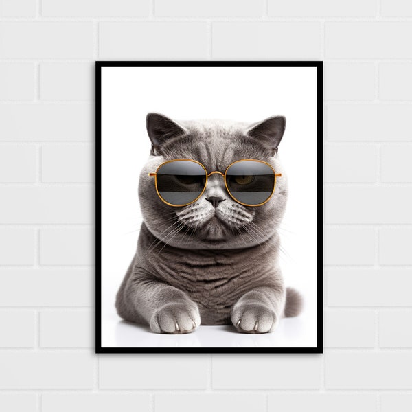 Cool British Shorthair Art Print | Cat Lover Gift | BSH | Multiple Sizes