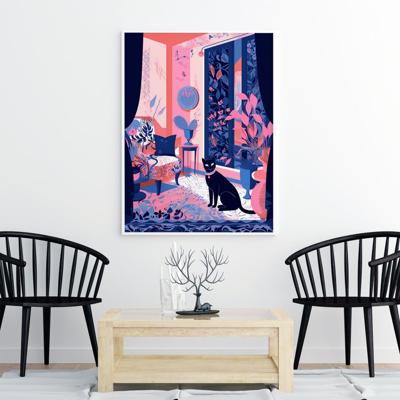 Cat Illustration Art Print | Cat Lover Gift | Multiple Sizes - Etsy