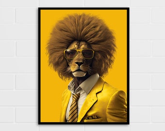 Dapper Lion Art Print | Sharply Dressed Animal Wall Art