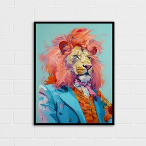 Posh Lion Art Print | Animal Wall Art | Multiple Sizes