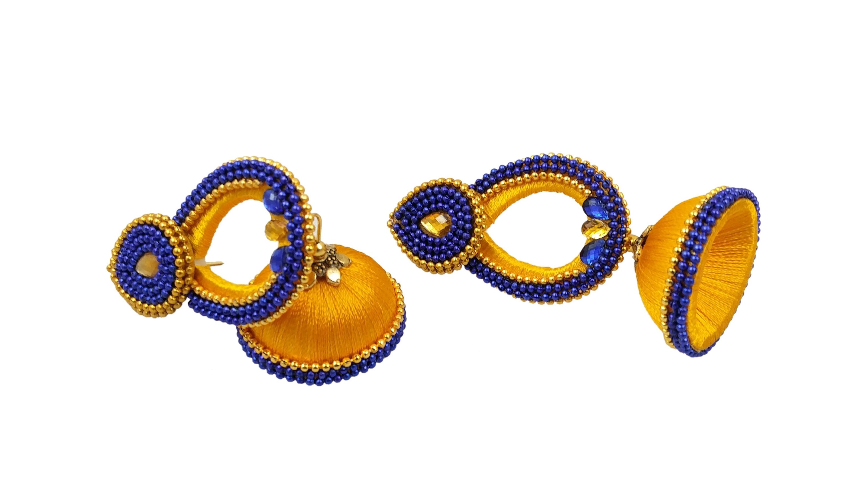 Discover more than 61 blue colour silk thread earrings super hot