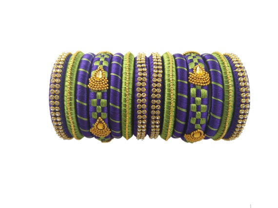Silk thread checker bangles deals