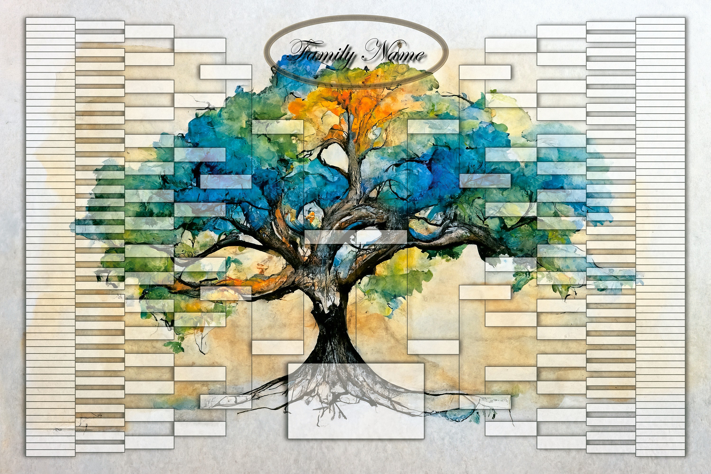 8-generation-family-tree-30x20in-diy-3-watercolor-family-etsy
