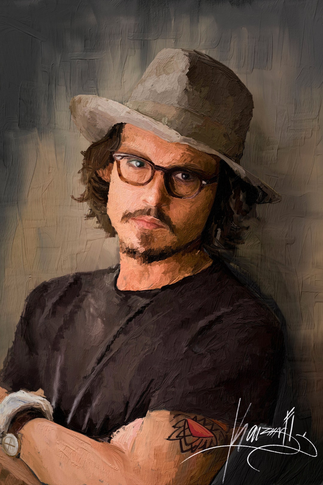 Johnny Depp Fan Art, Team Johnny Depp, Support Johnny Depp, JD Digital Portrait, JD Digital Oil