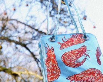Metallic Blue Leather Vintage Bag